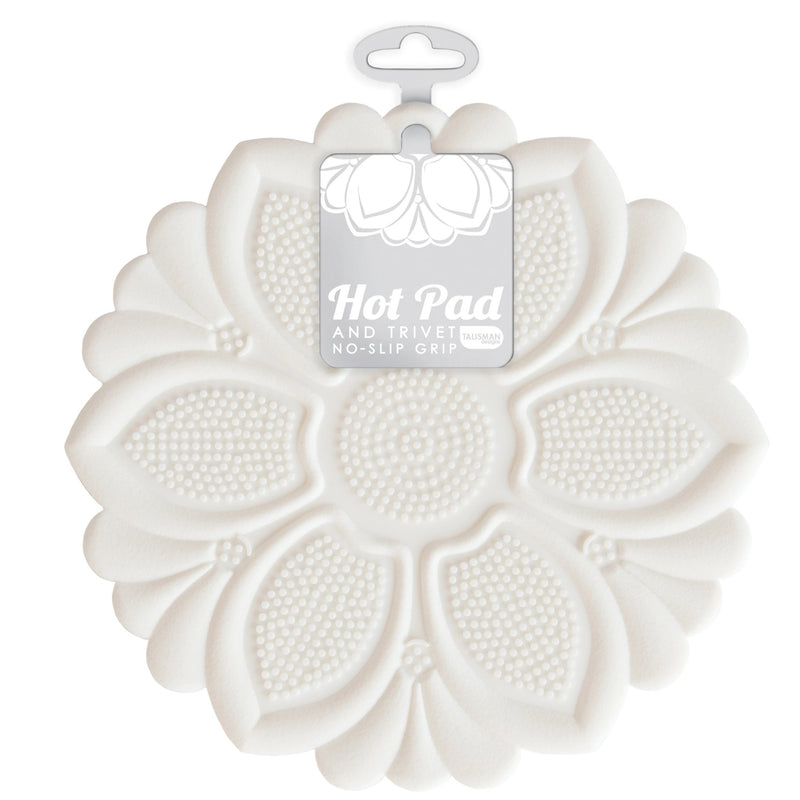 Hot Pad/Trivet, No-Slip Grip, White