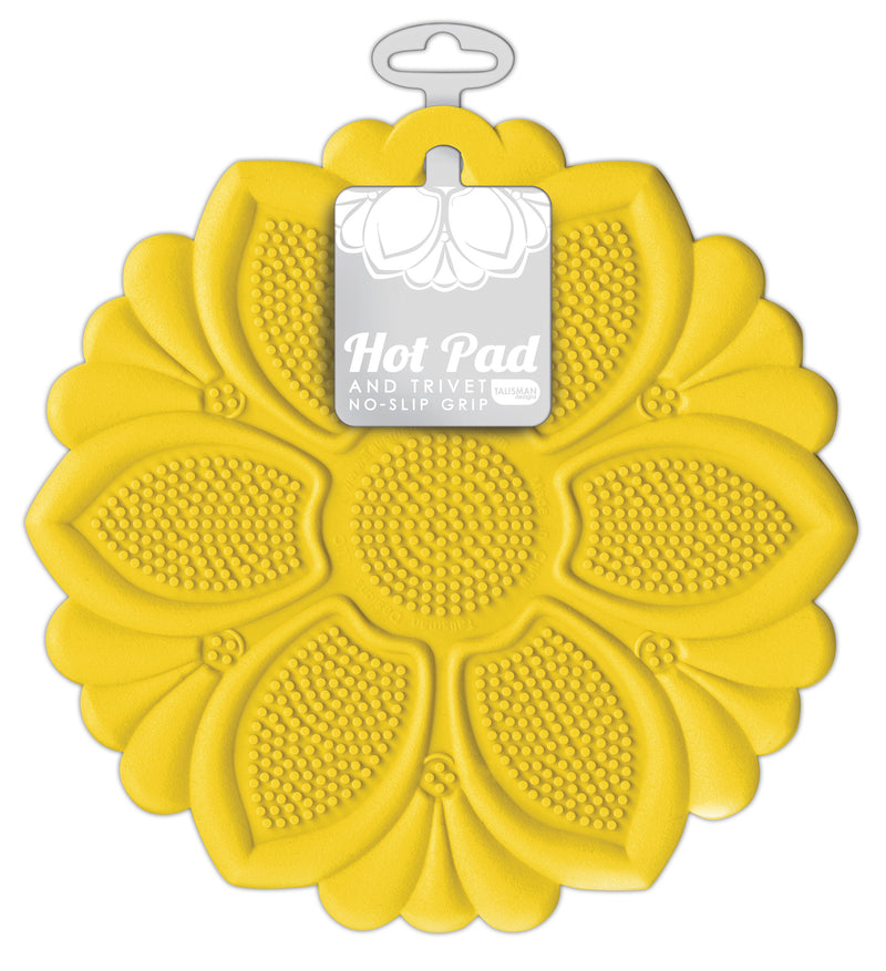 Hot Pad/Trivet, No-Slip Grip, Yellow