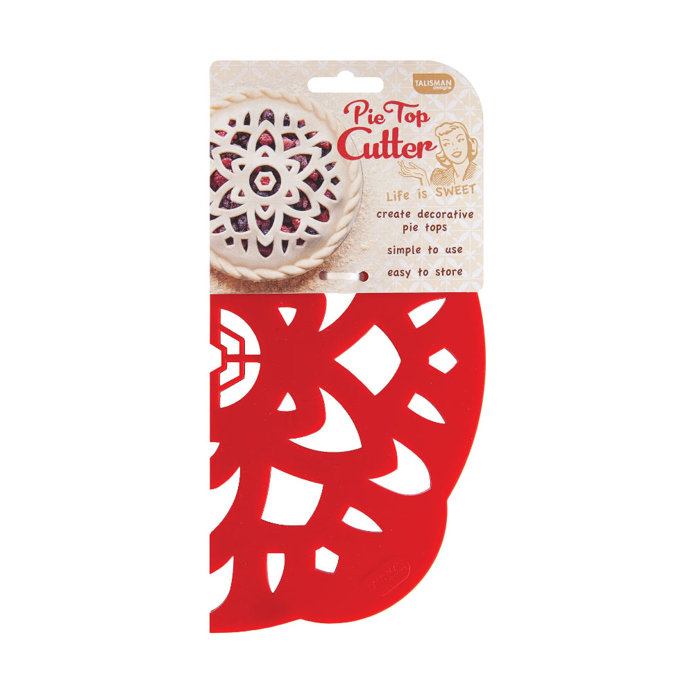 Talisman Designs Pie Top Cutter for 10 inch Pies, Autumn, Red