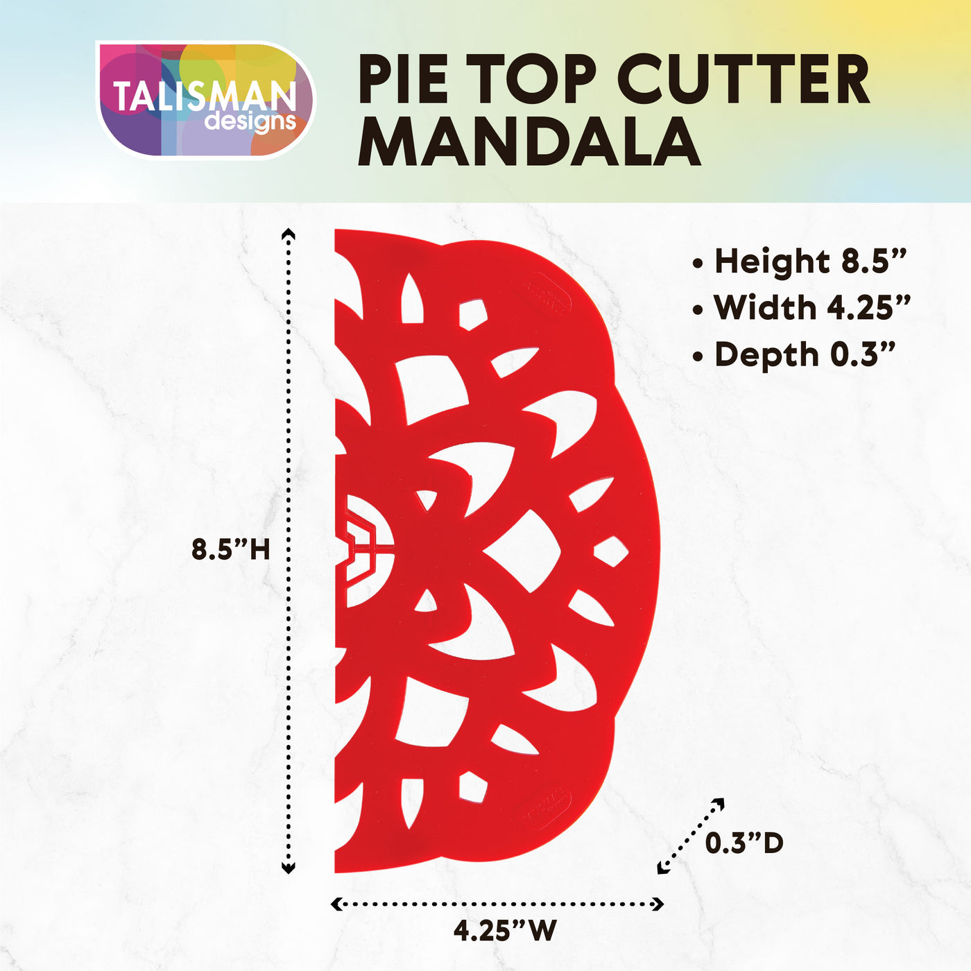 Talisman Designs Pie Top Cutter | 10-Inch | Red | Pie Crust Cutter | Pie  Decorating Tools | Pie Pastry Baking Accessories | Stencil Crust Cutout