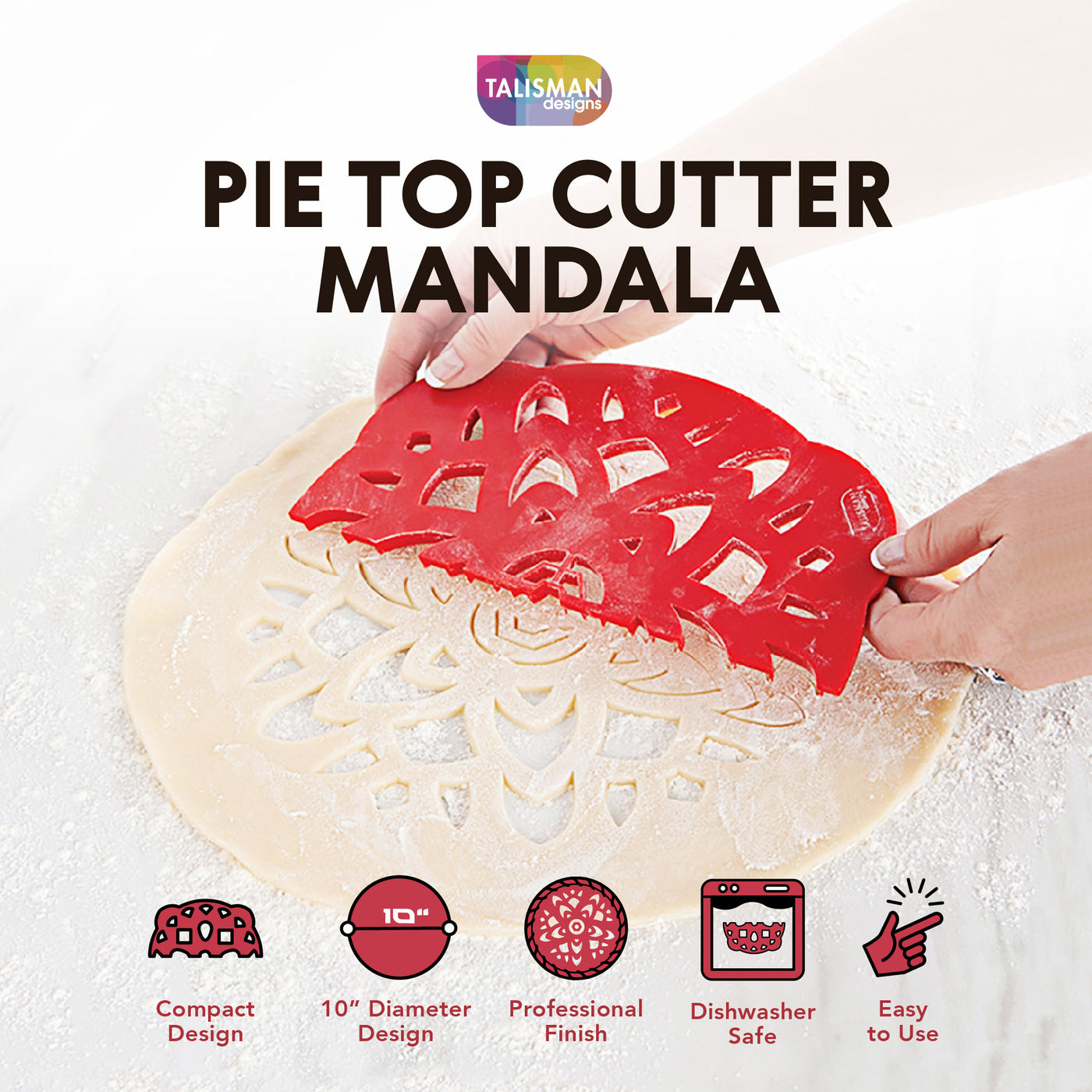 12 Lattice & Hearts Reversible Pie Top Cutter - Nordic Ware
