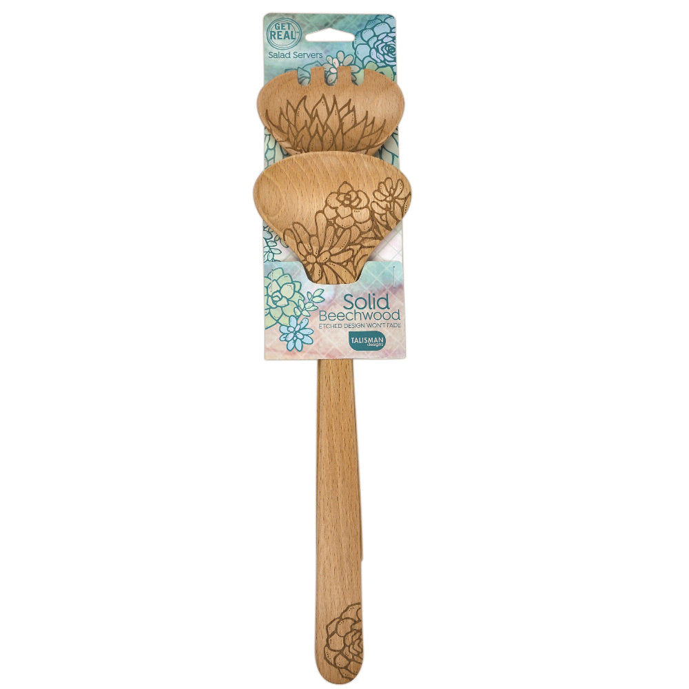 Talisman Designs Beechwood Salad Serving Set - Thumbnail 5