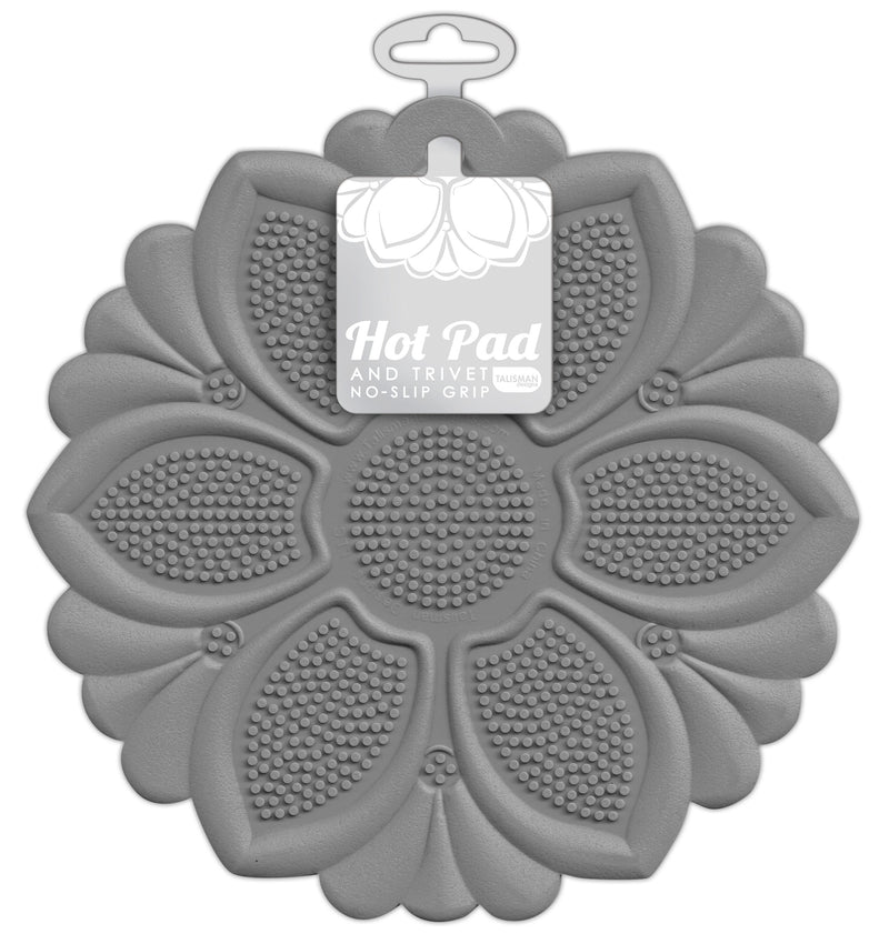 Hot Pad/Trivet, No-Slip Grip, Gray