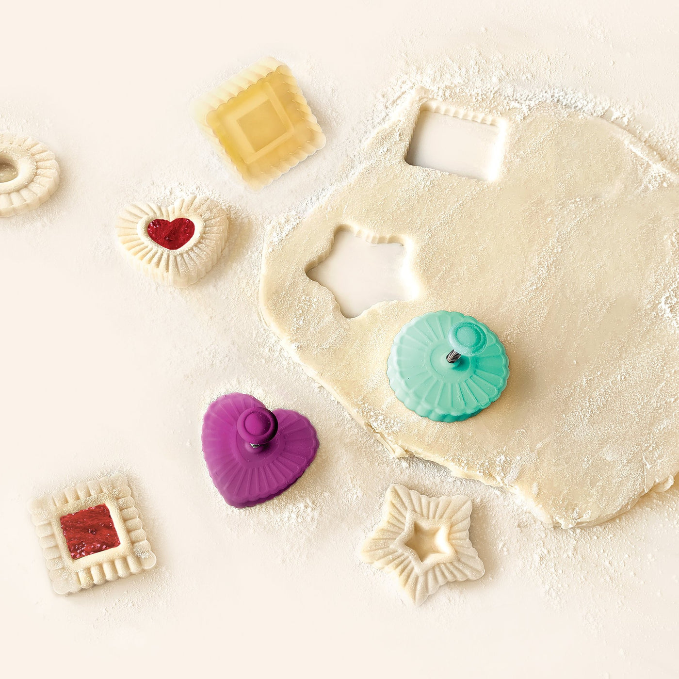 Talisman Designs Pie Crust and Cookie Dough Plunger Cutters, 4-Piece Set