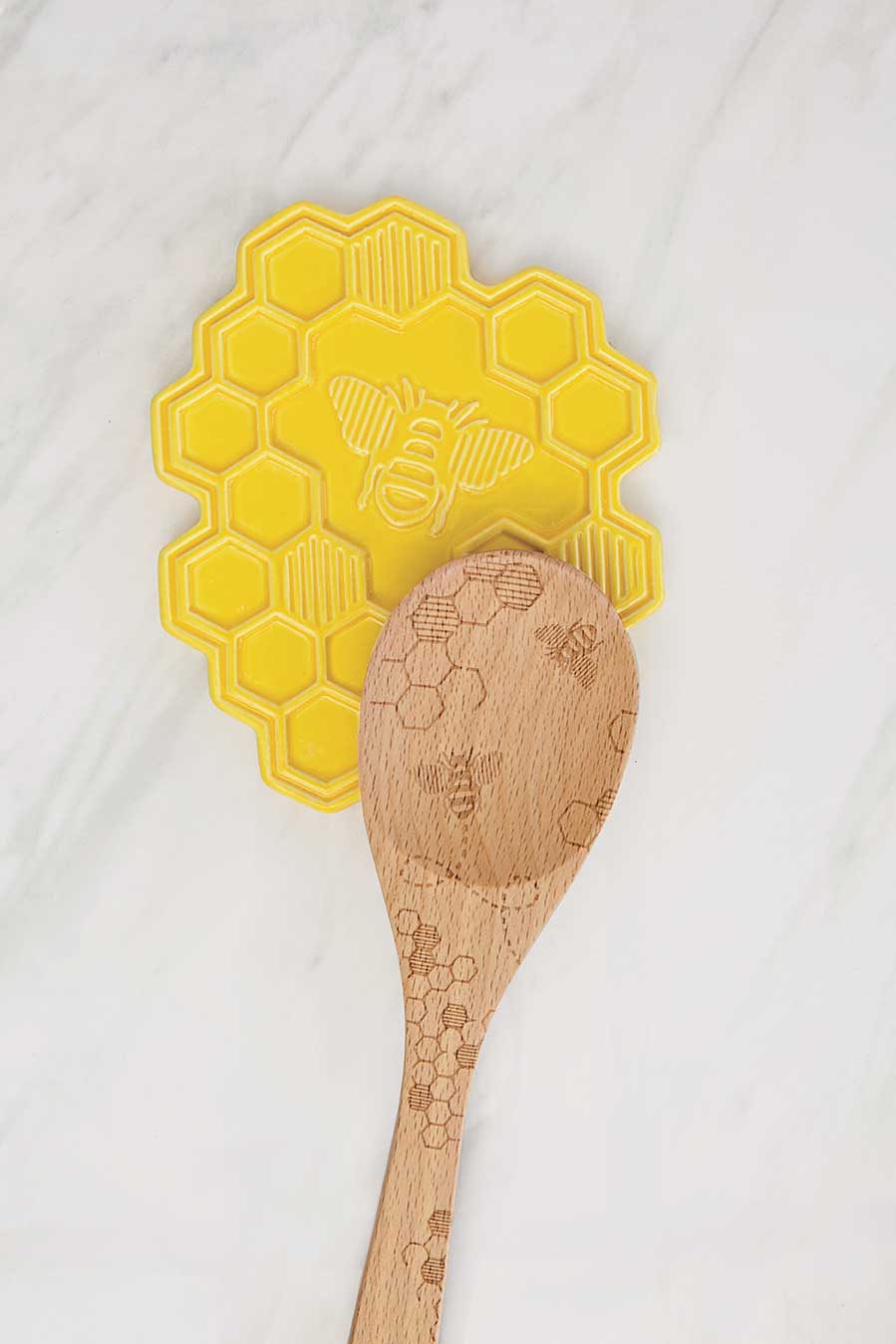  Blue Sky Clayworks Flower and Honey Bee Spoon Rest