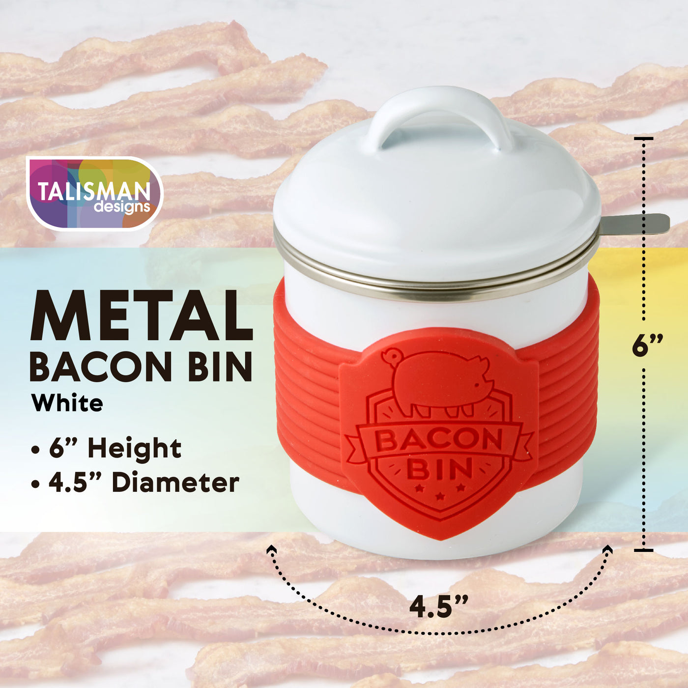 Talisman Designs Silicone Bacon Bin XL Grease Container, 2 cup