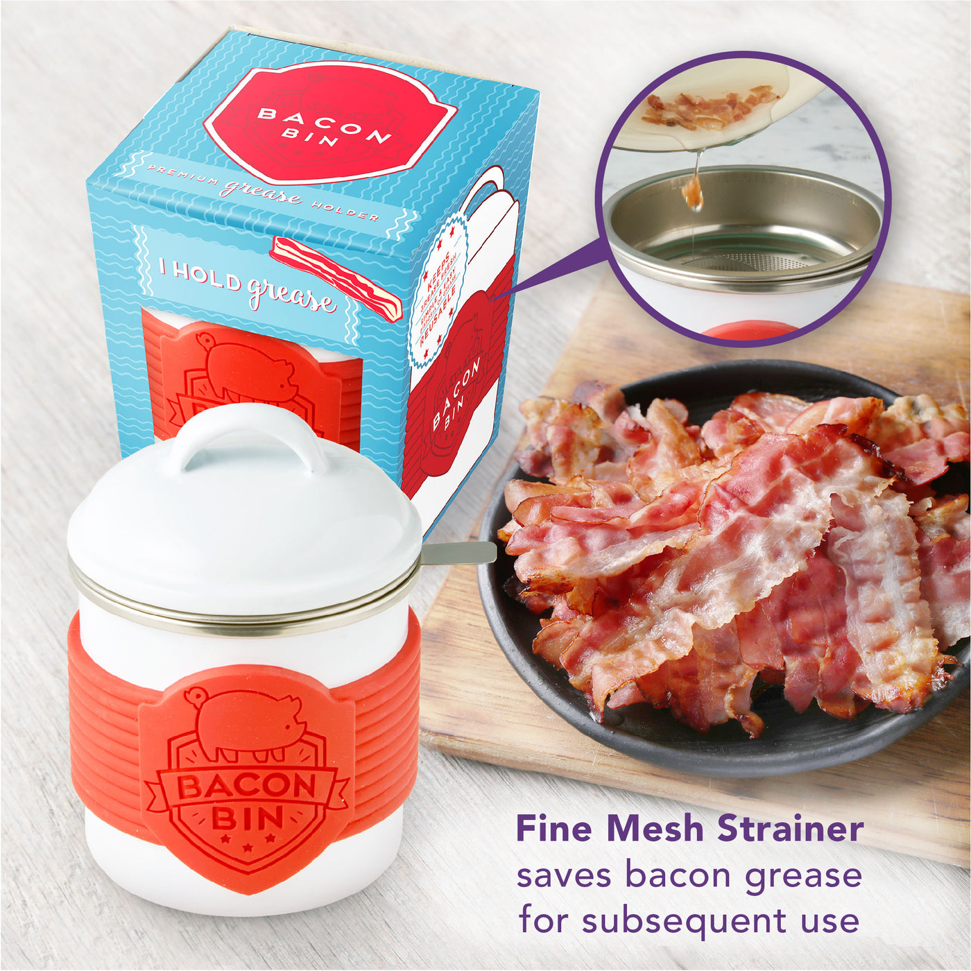 Pig Bacon Bin Grease Holder