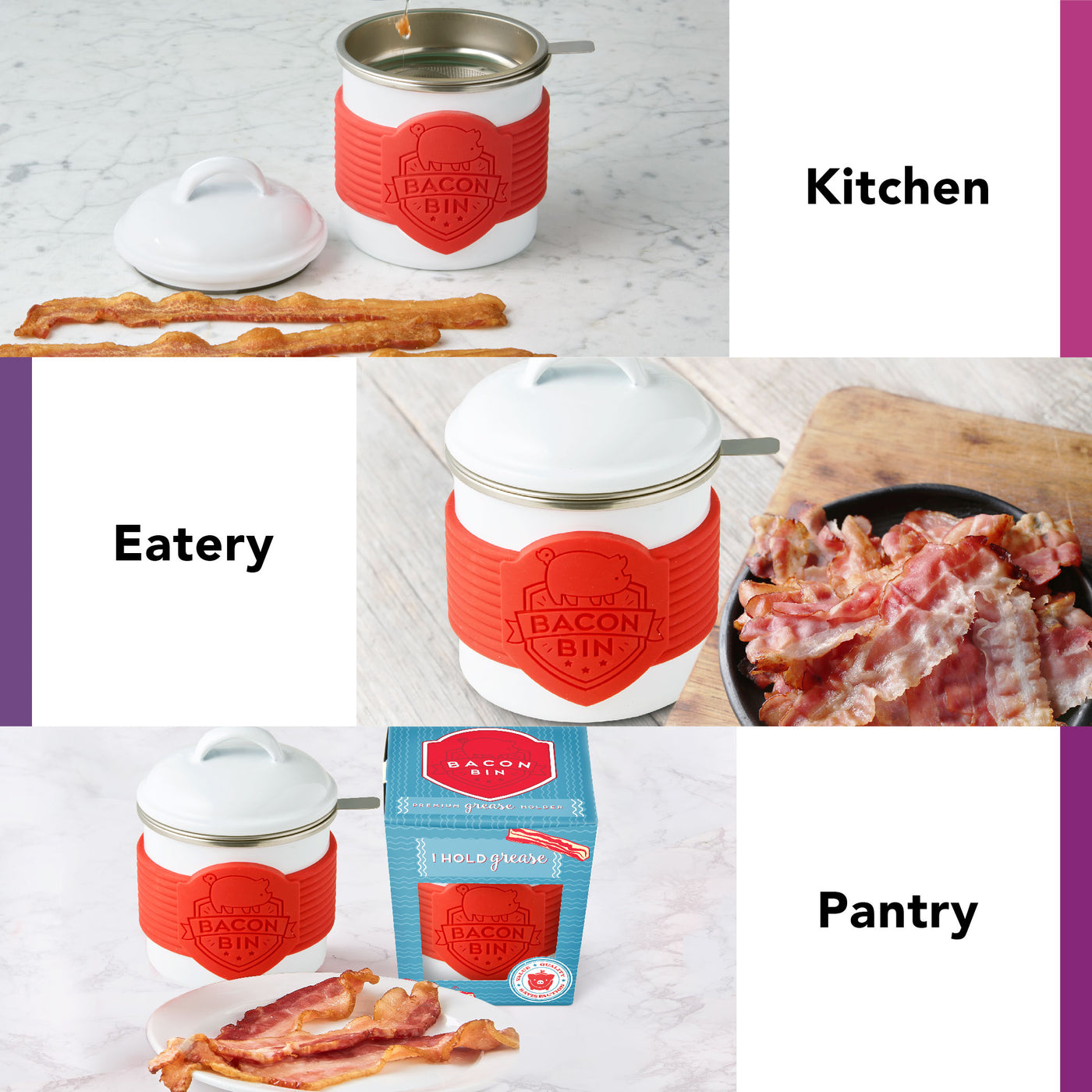 Talisman Designs  Bacon Bin Silicone Grease Container 