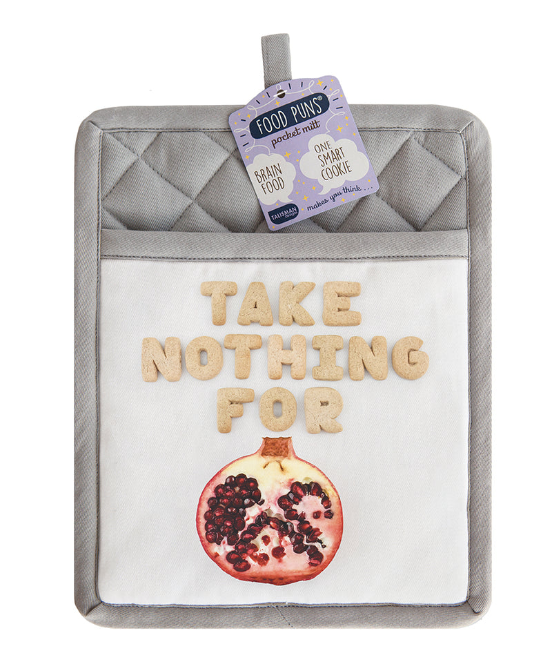 Food Puns Pocket Mitt Pomegranate